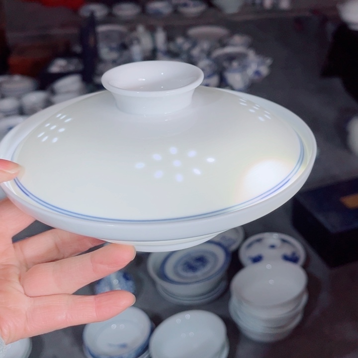  青花玲珑7层和和气纯白