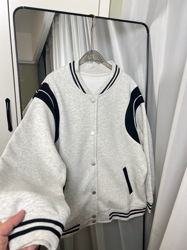 胖丁家棒球服外套美式复古长袖撞色外套