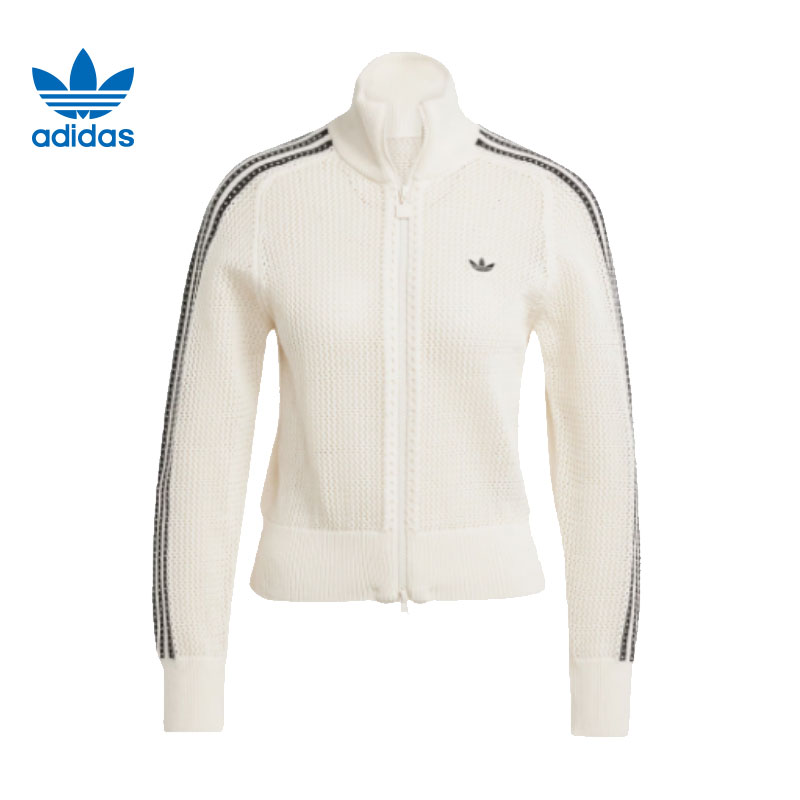 环adidas阿迪达斯三叶草女子运动休闲夹克外套JD1082