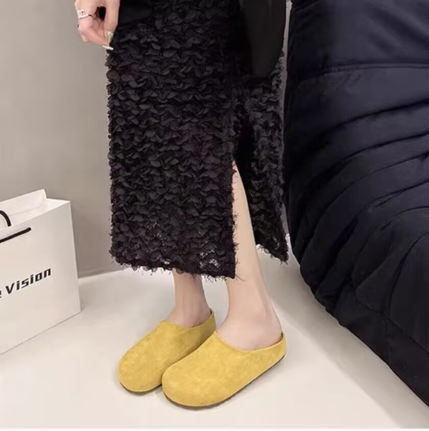 868-13厚底包头半拖鞋勃肯鞋女外穿2025新款春夏季增高一脚