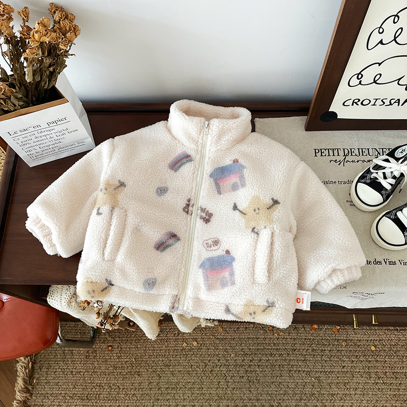 【现货】QW241237冬季新款儿童外套女童立领棉袄棉服