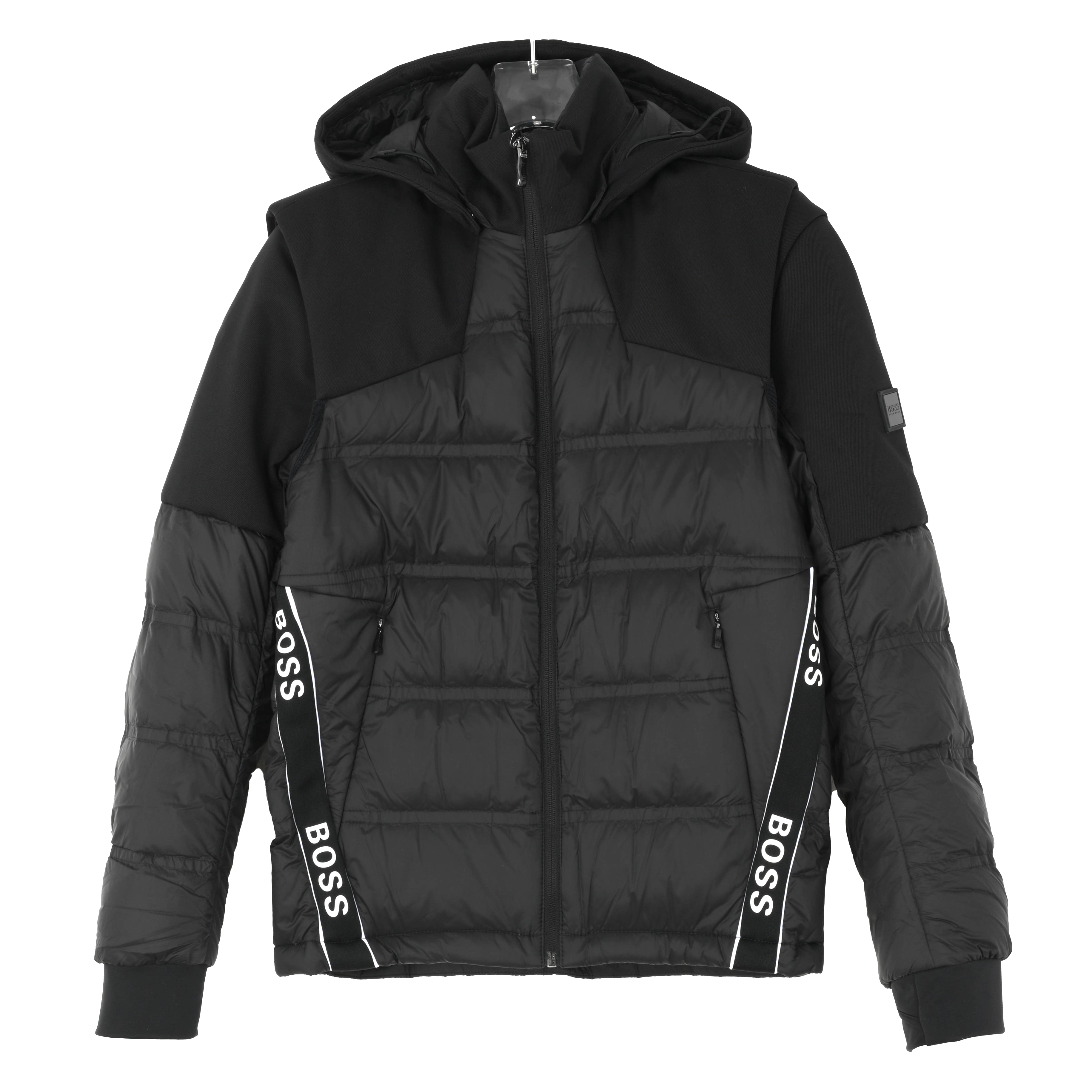HUGO BOSS雨果博斯 男士拼接可拆卸马甲连帽款羽绒服外套50463437