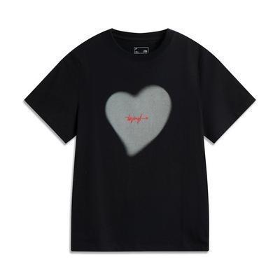 李宁女子宽松短袖文化衫AHSV260 (XL尺码随机 )