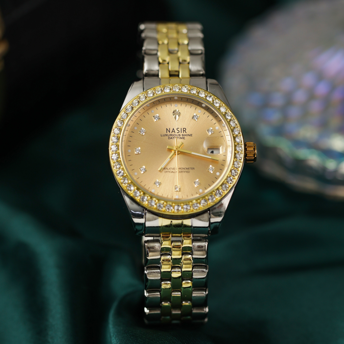 NASIR含金真钻女士高端商务防水腕表R826