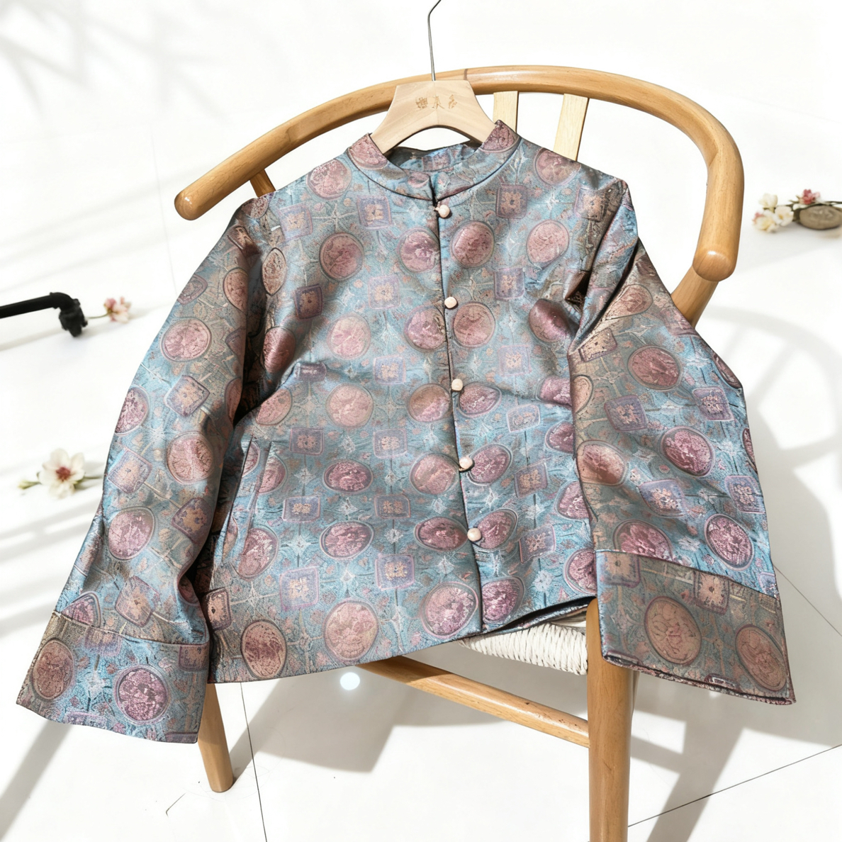 DY3270樱美嘉90鹅绒服羽绒服新中式宋锦国风保暖女外套民族风