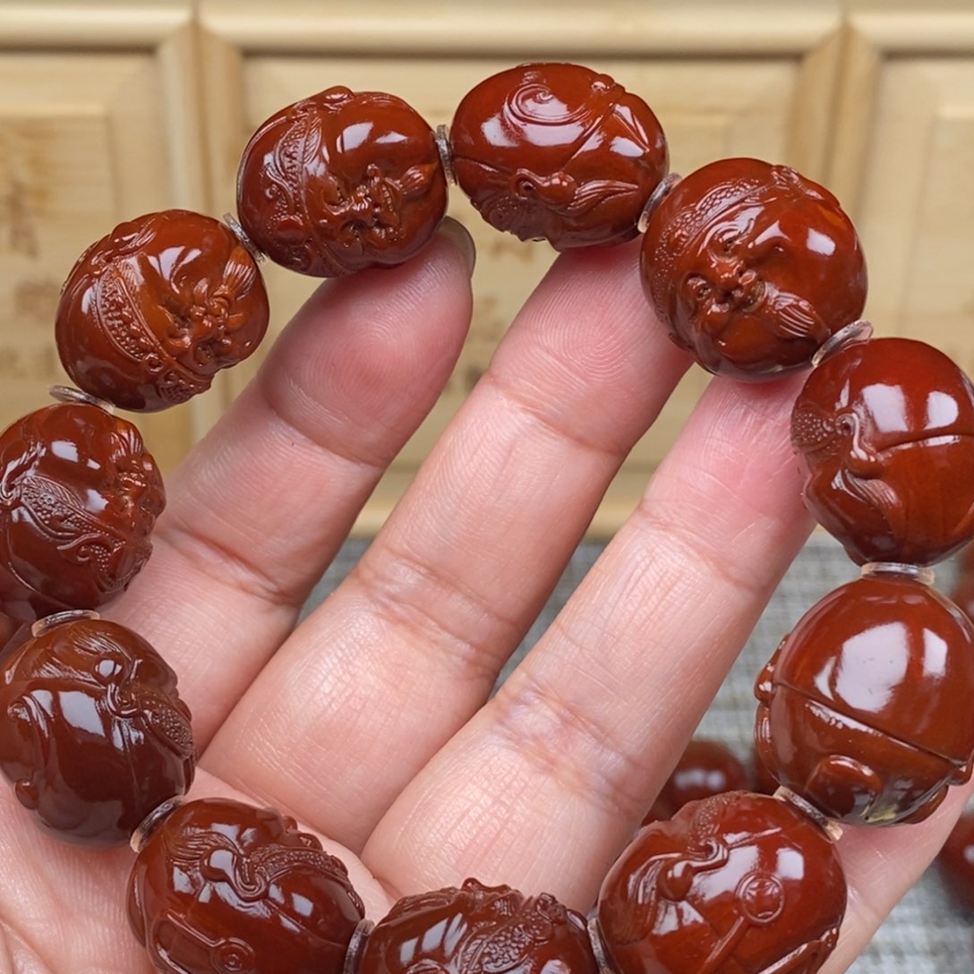 流***年吊坠橄榄核财神头