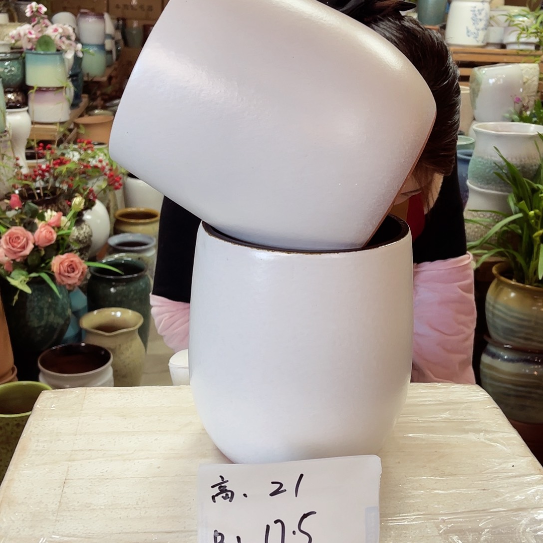 紫砂花盆高度21口径17.5