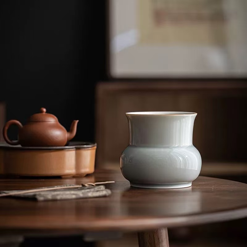 【凤庭】冰灰釉陶瓷建水简约干泡神器茶渣缸小号水盂功夫茶具茶道