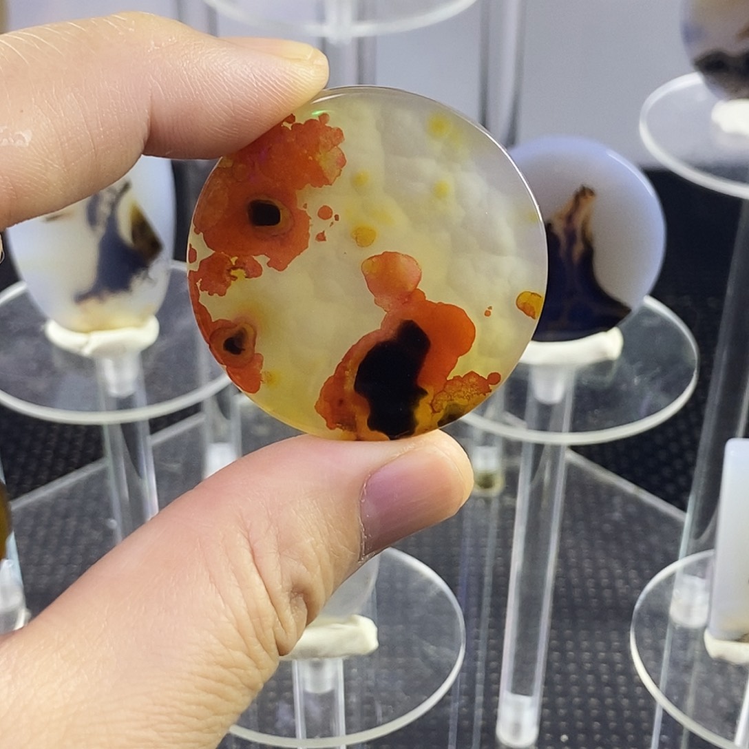 合成碳硅石非金属时尚图纹画面石饰品