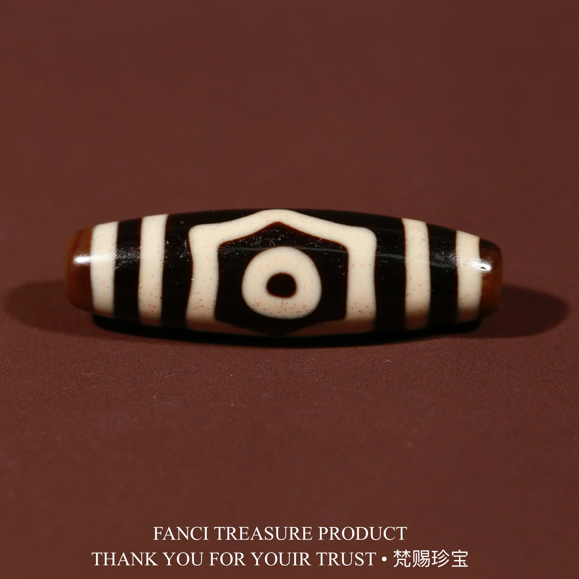 梵赐珍宝·【行运老超顶料满砂系列】任晓攀宝盖三眼47.3x14mm天珠