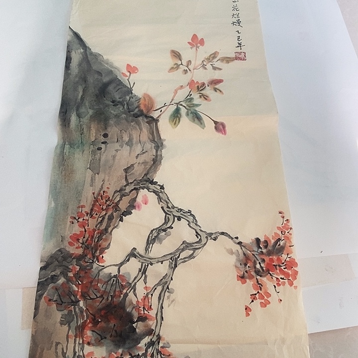 国画四尺四开手绘花鸟作品