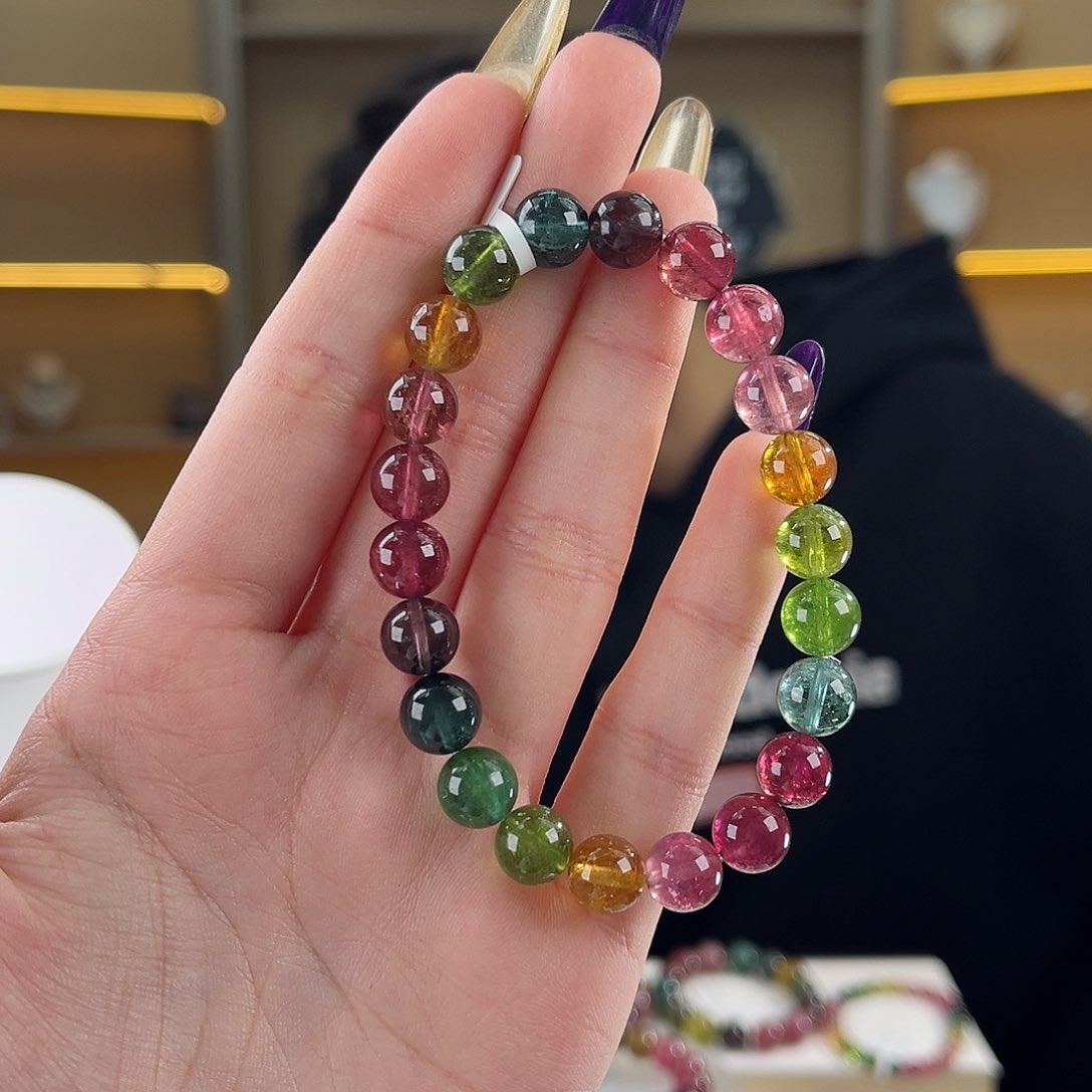 碧玺碧玺8mm（多样性发一件未镶嵌肖****托