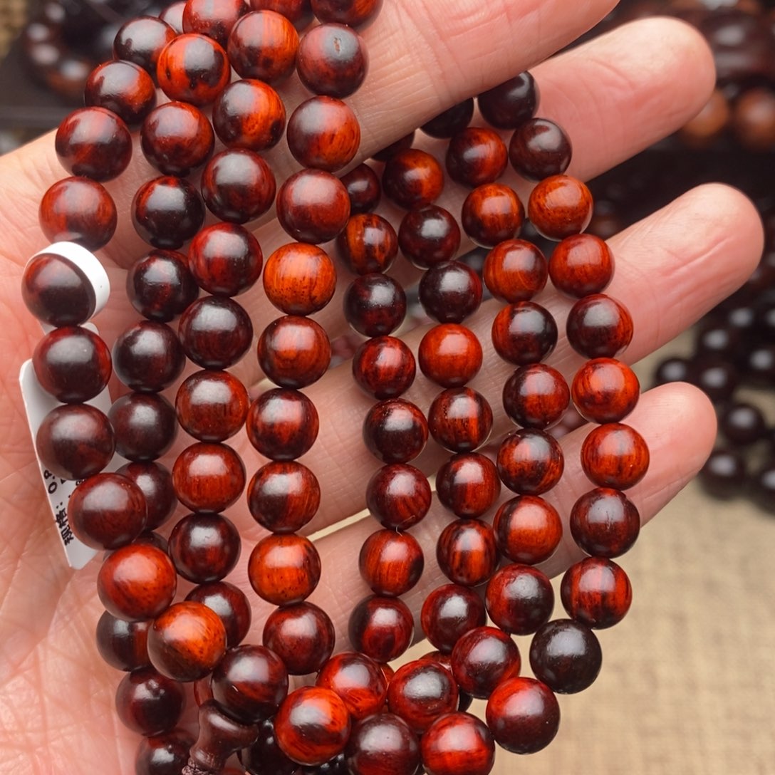 檀香紫檀（小叶紫檀）手串/手链0.8火焰纹*108