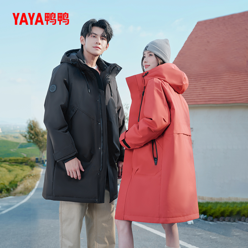 YAYA/【新山系】【90绒】保暖厚款情侣同款冬季户外潮流连帽羽绒服
