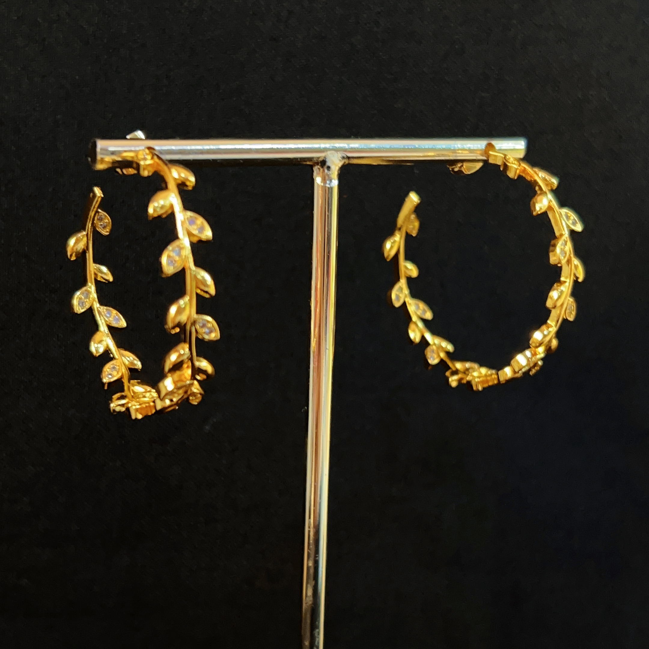 铜合金锆石耳饰 哈尼西牧时尚百搭耳圈#0008450