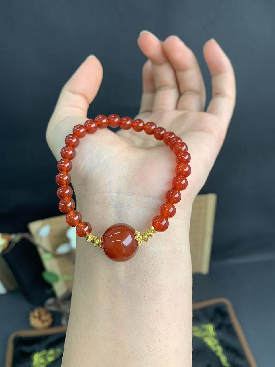【锐姐七夕宠粉】红玛瑙DIY手串 主珠14mm 多样性拍发一 Y80611