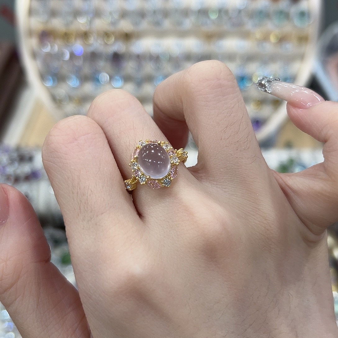 雪***️萤石银S925镶嵌戒指