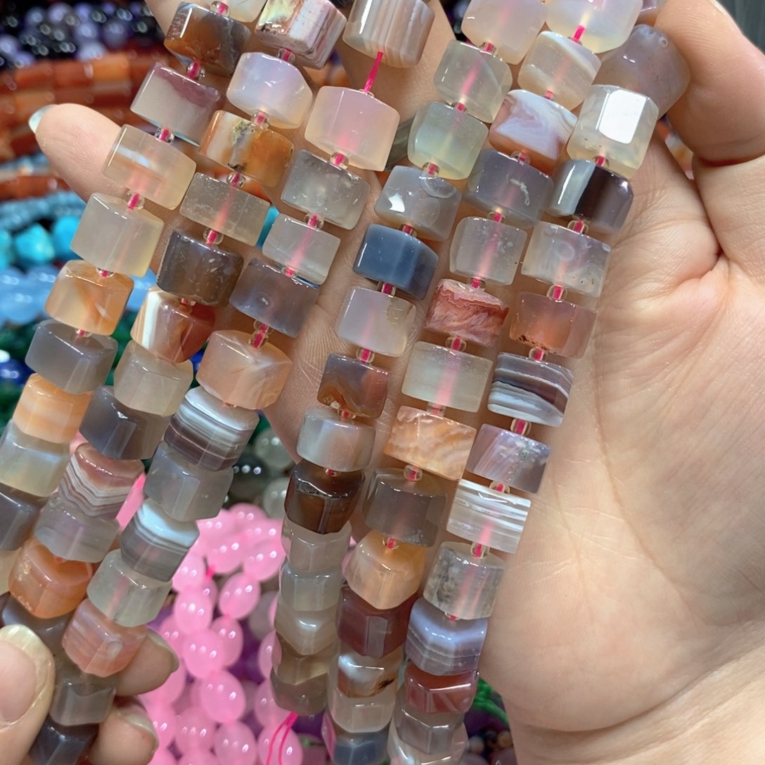 玛瑙/玉髓未镶嵌珠宝半成品波斯湾玛瑙一条卡13mm