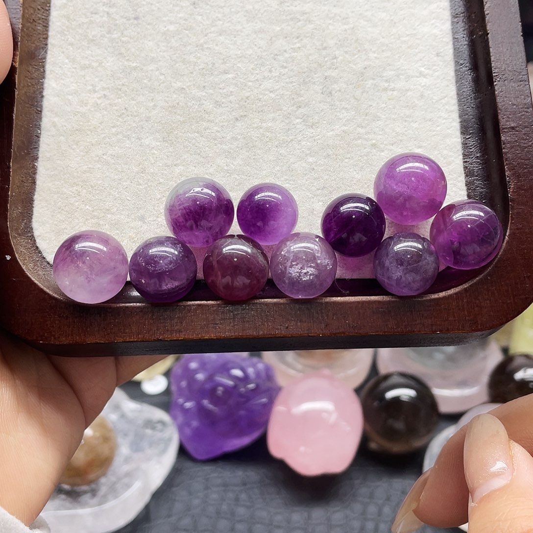 水晶珠宝半成品未镶嵌87紫莹石