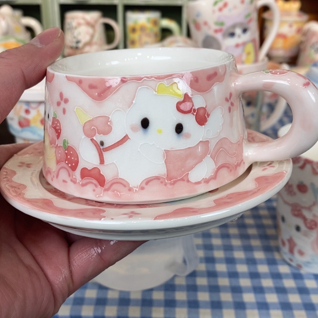 瓷片哈喽猫咖啡杯福利
