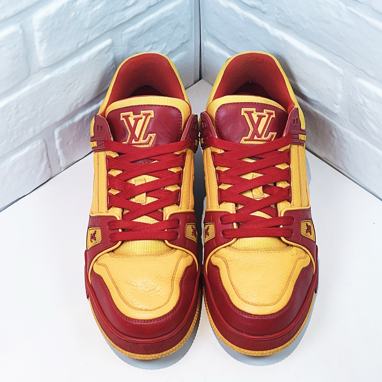 95新 LouisVuitton/路易威登  trainer 黄红配色欧码8.5码 42.5码