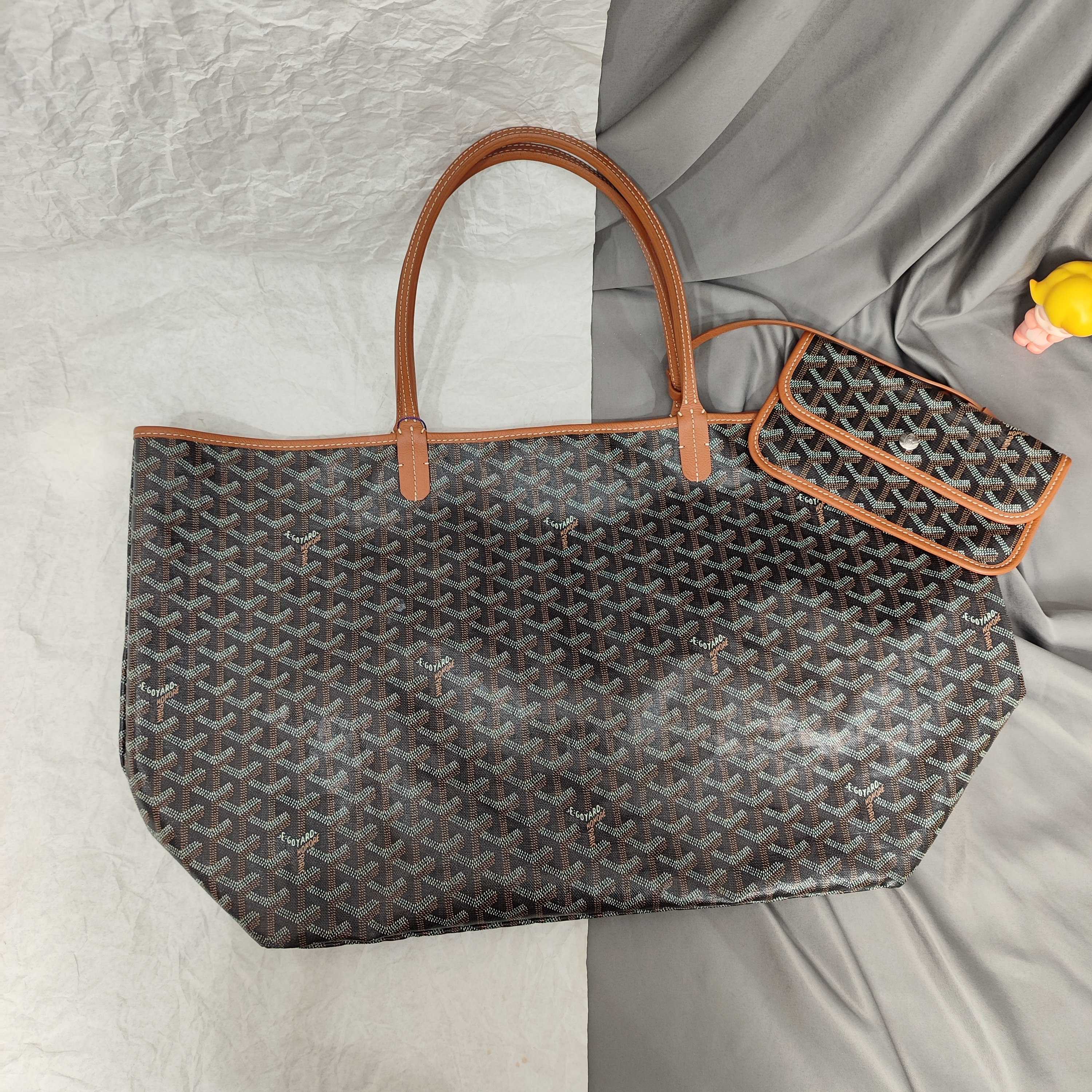 95新 Gaoy/戈雅 【文子姐专属】F701/焦糖大号老花手提包/FB