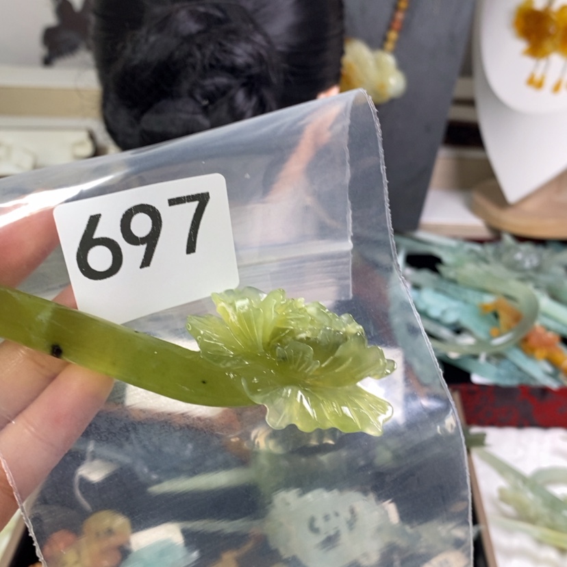 【闪购商品】岫玉发饰未镶嵌静****舒