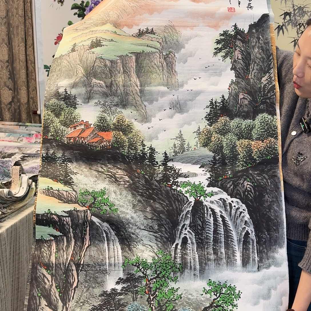 纯手绘国画作品好看四尺