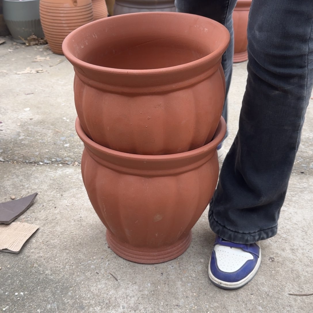 紫砂花盆口30高30宜兴紫砂