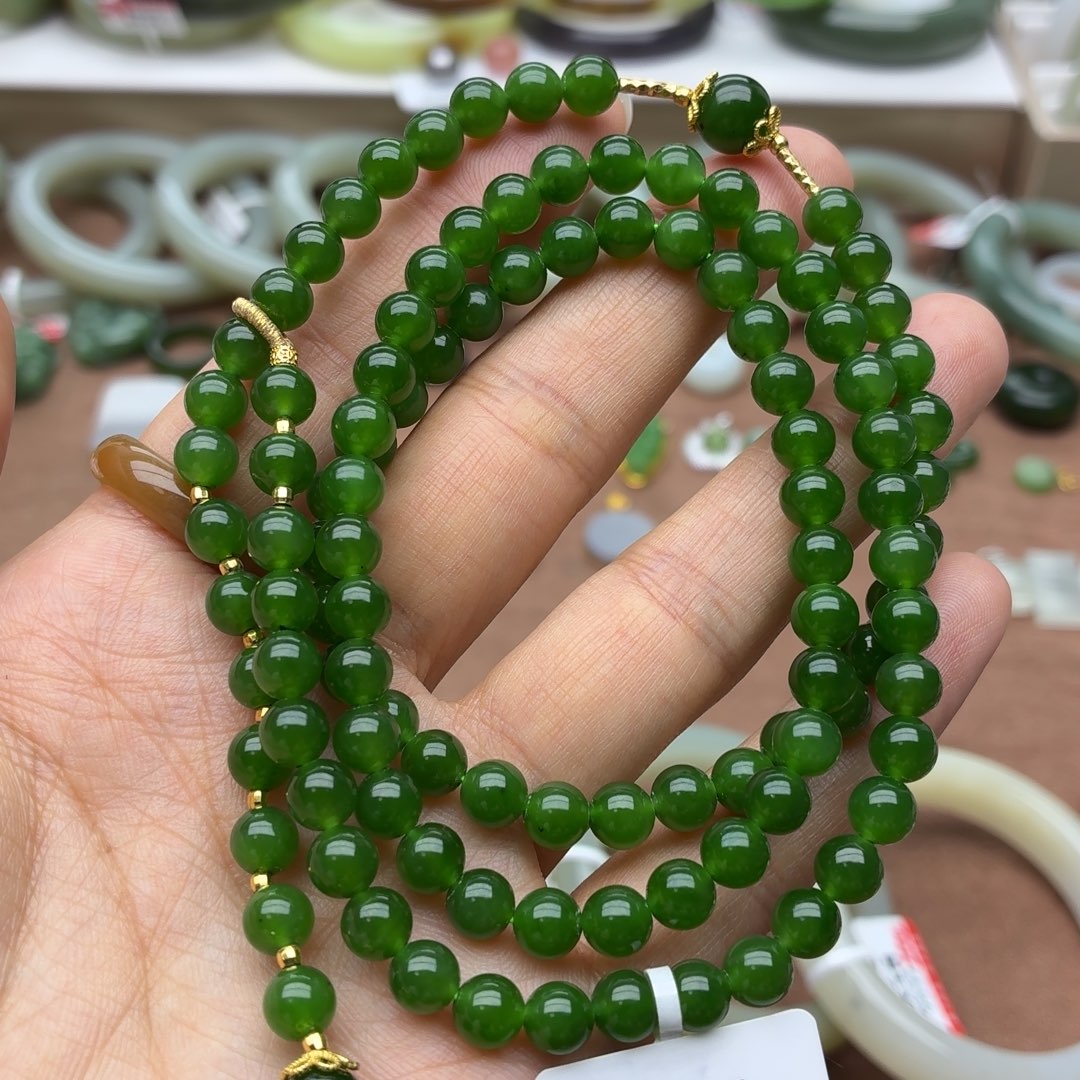 和田玉银S925镀金镶嵌颈饰