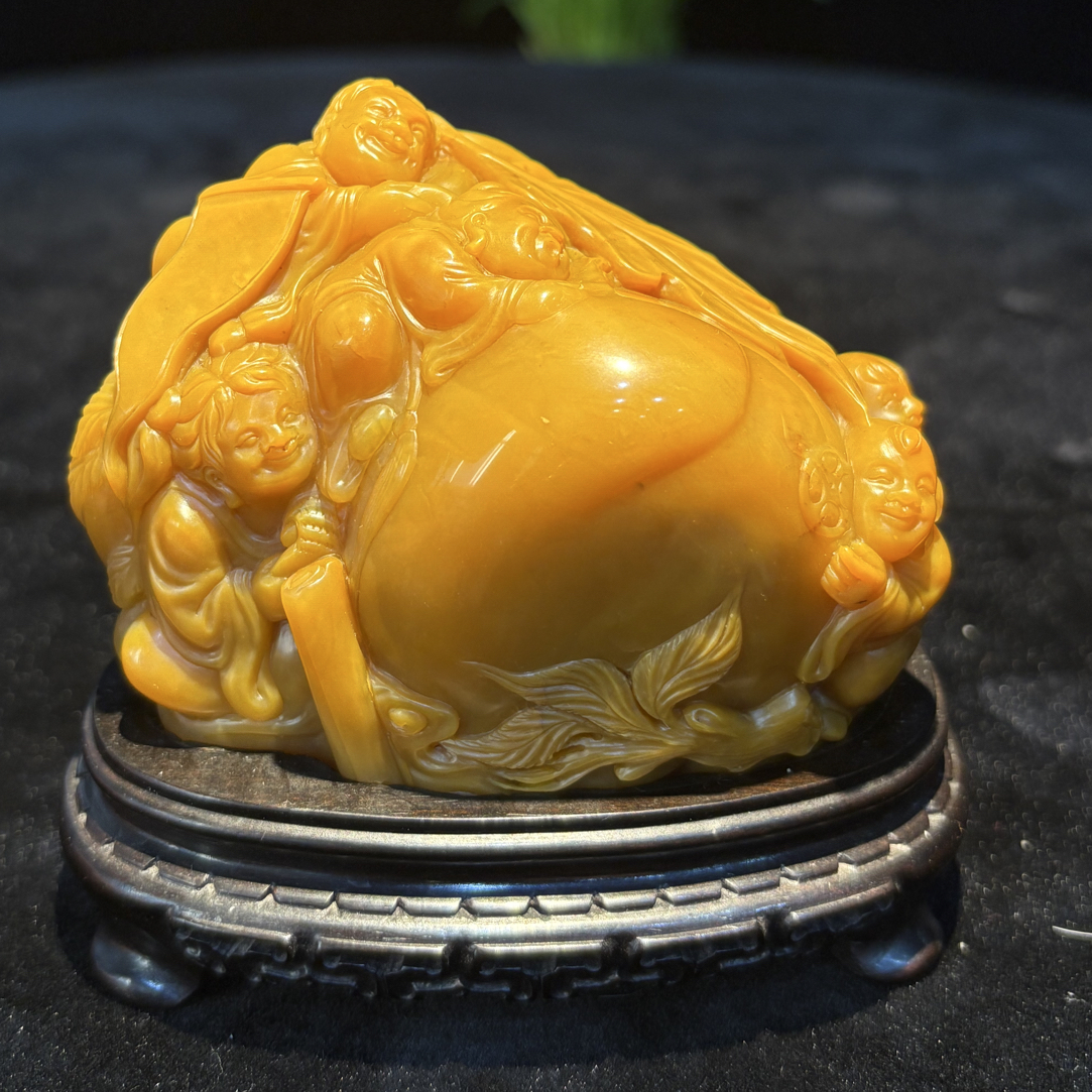 田黄石（五福献寿）