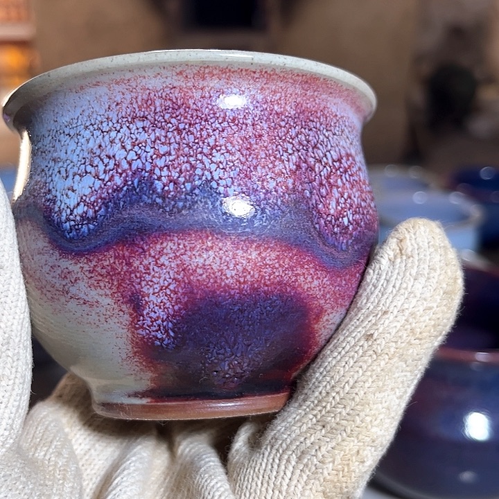 瓷片钧瓷手工艺品杯子