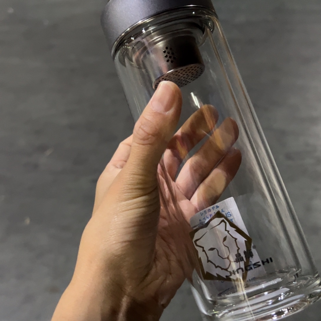 晶双层玻璃杯370玻璃杯灰色哑光灰色玻璃杯