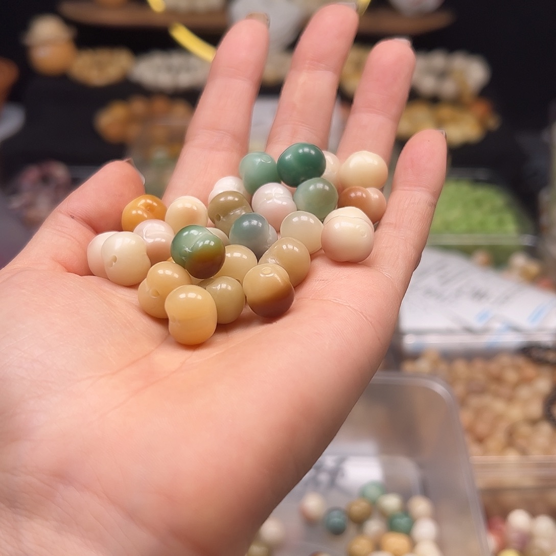 菩提根/象牙果手串紫水晶多宝皮挑100颗