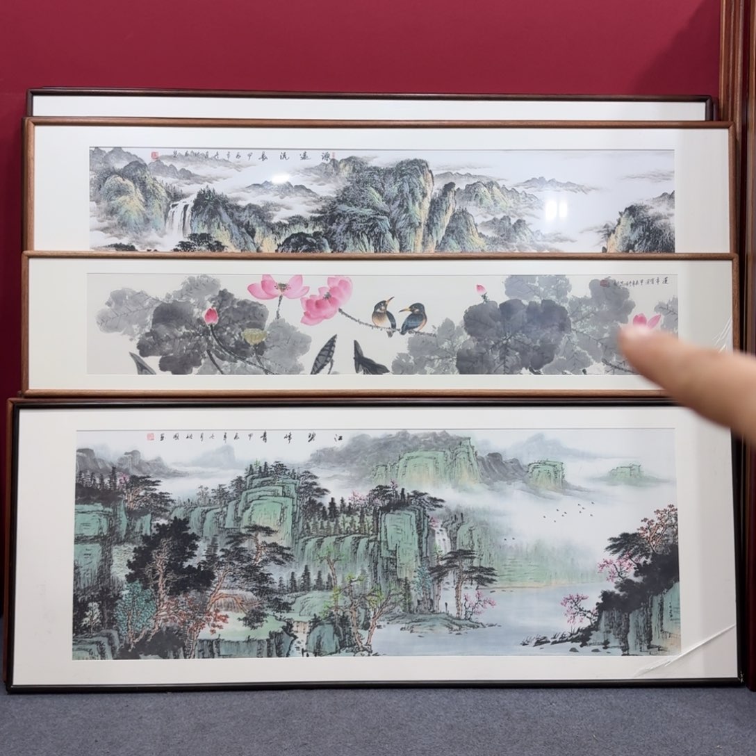 国画荷花210成40手绘作品