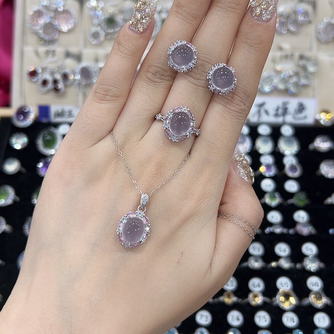 强***笑萤石银S925镶嵌戒指