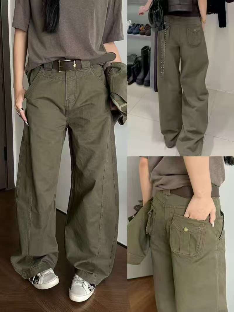 【王小小60133】凡尔赛早秋新款百搭休闲高腰弯刀裤欧货原创