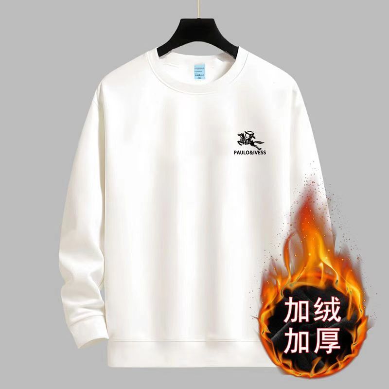 秋冬新款加绒加厚卫衣男女同款潮牌时尚潮流圆领保暖-卫衣