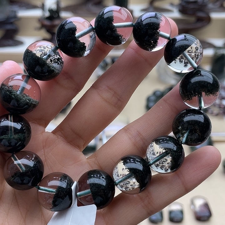 水晶手链未镶嵌绿幽灵聚宝盆16