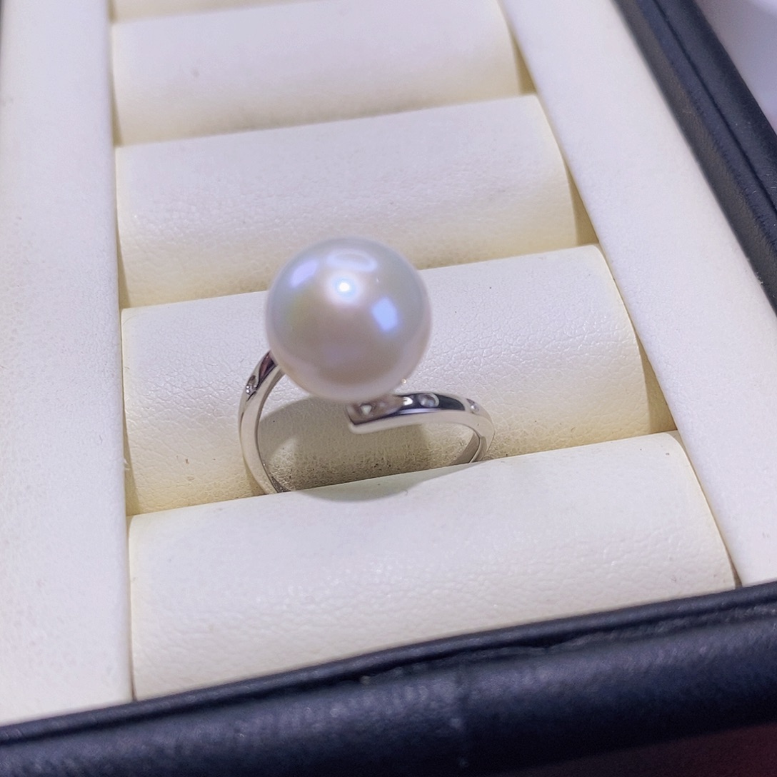 淡水珍珠戒指银S925镶嵌
