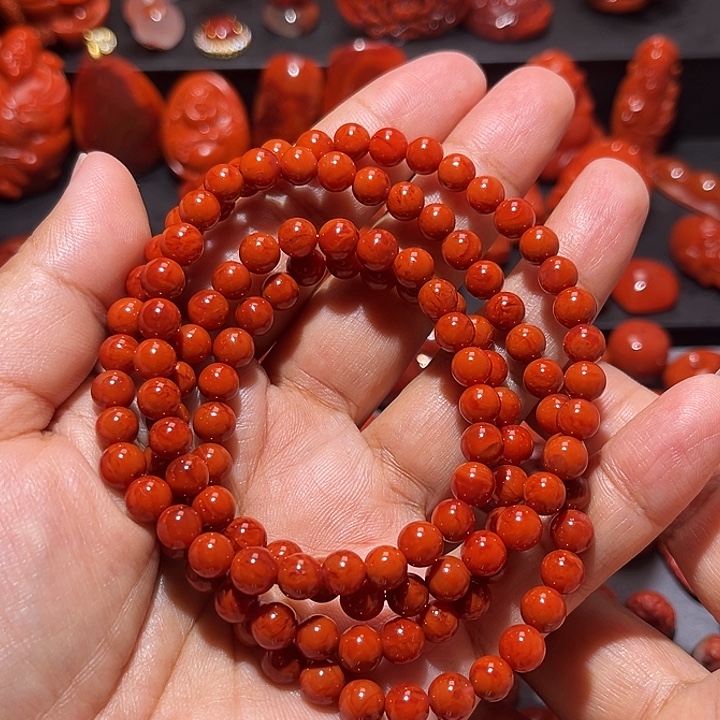 东***胜南红玛瑙未镶嵌配饰长串6.5