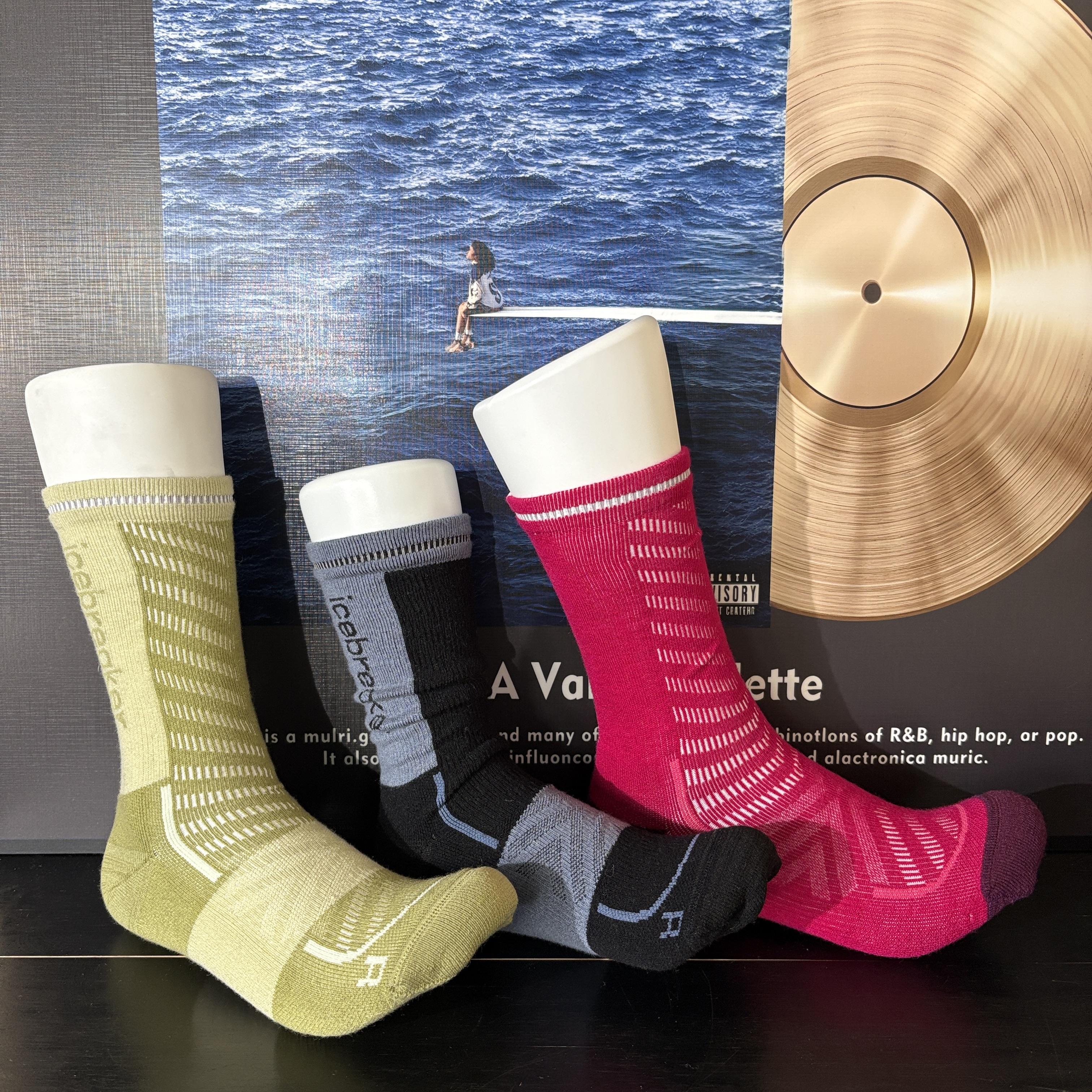 外贸尾单羊毛防臭户外中长筒运动袜2双装