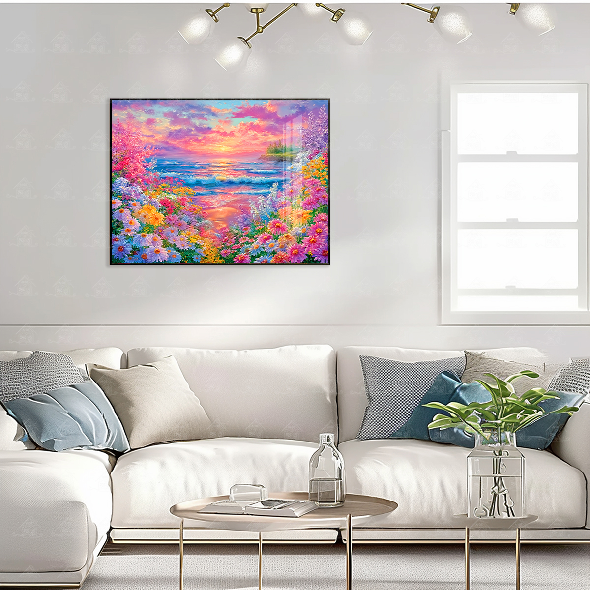 【进口棉布】爱阁十字绣晨曦花海新款花卉简约现代客厅书房手工线绣