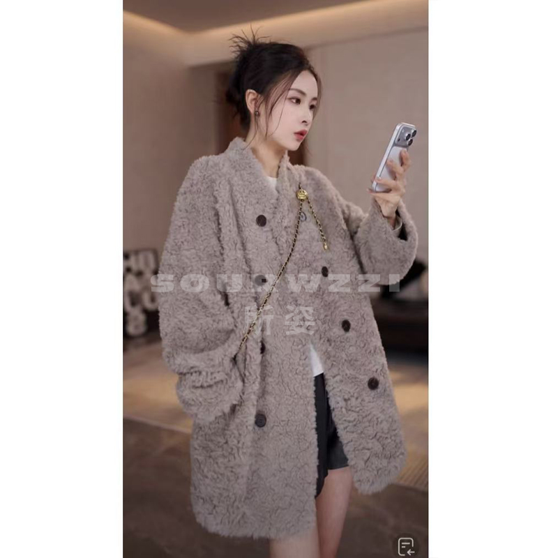 SOURWZZI/所姿新款冬季简约时尚休闲女士羊毛外套SZ-25527