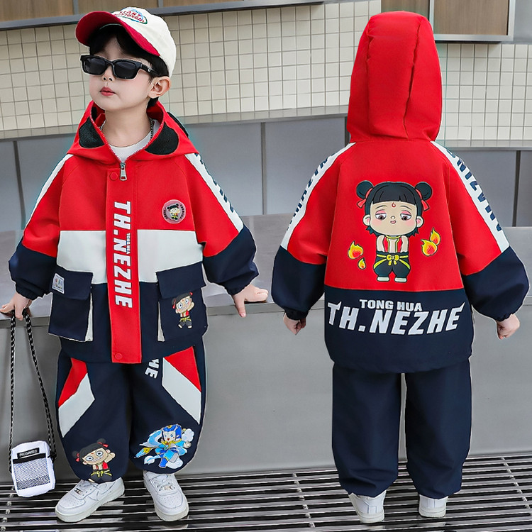 儿童衣服2025秋季新款男童套装帅气网红小男孩春秋装宝宝外套
