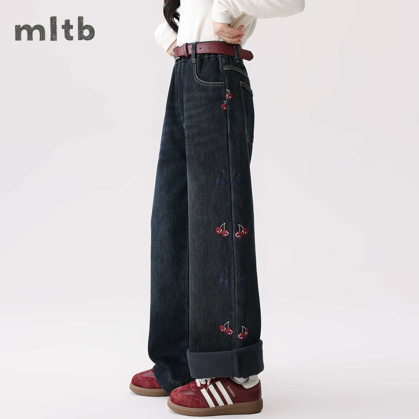 25KZ157女童加绒牛仔裤冬款2025新款女孩大童冬季加厚休闲裤子