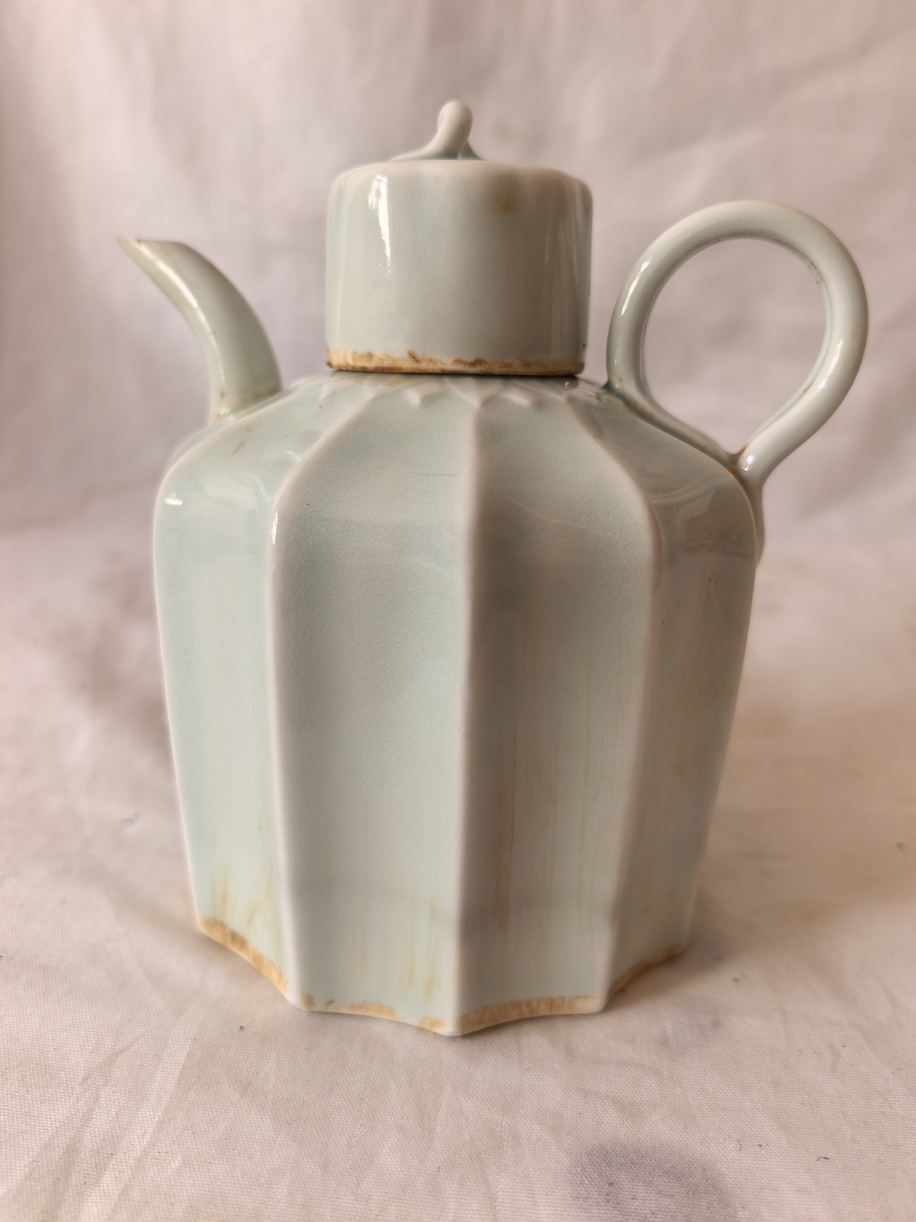 湖田窑瓷壶陶瓷瓷器艺术品三火小店放漏茶壶青瓷复古家用茶具