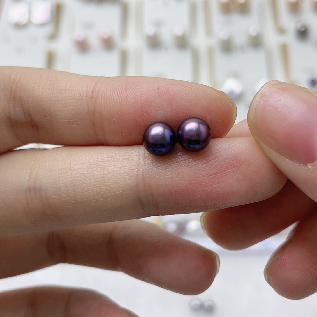 种***婆银S925镶嵌淡水珍珠耳饰