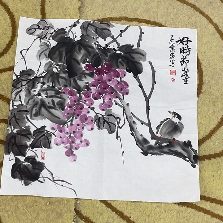 国画张叶秀三尺斗方艺