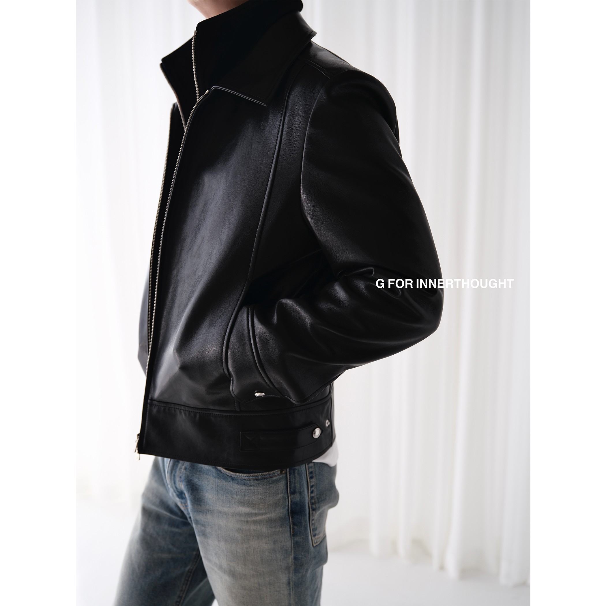 G FOR INNERTHOUGHT|土耳其进口高光油蜡羊皮填充意大利B*C棉夹克